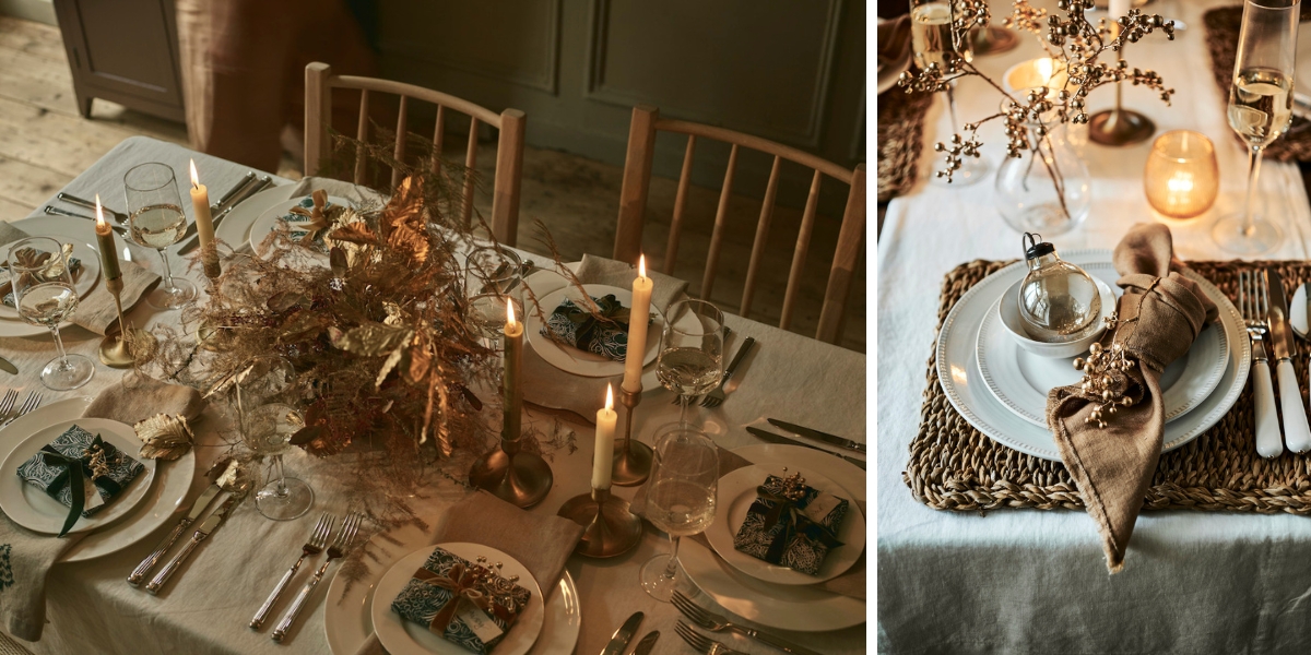 Gold Christmas table